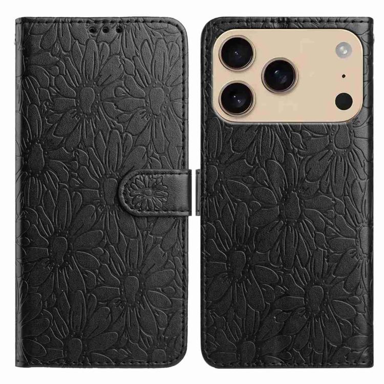 Daisy Embossed Leather Phone Case, For iPhone 17 Pro Max, For iPhone 17 Pro