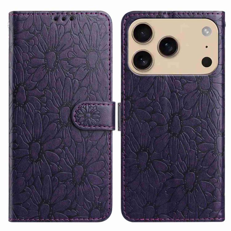 Daisy Embossed Leather Phone Case, For iPhone 17, For iPhone 17 Air
