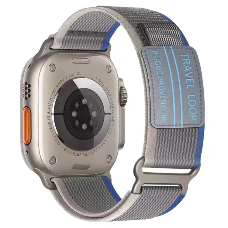 xDfind Double Section Metal Buckle Loop Nylon Braided Watch Band, For Apple Watch 46mm / 49mm / 45mm / 44mm, For Apple Watch 42mm / 41mm / 40mm / 38mm