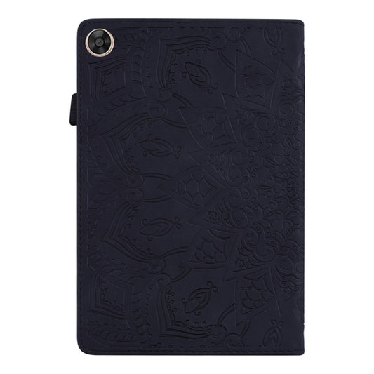 Tablet case open position showing interior card slots and protective photo frame feature