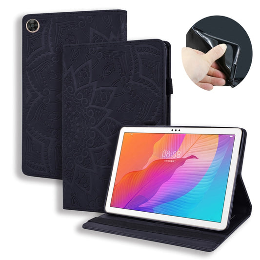 Calf texture embossed leather flip case with card slots and photo frame for Huawei MatePad tablet