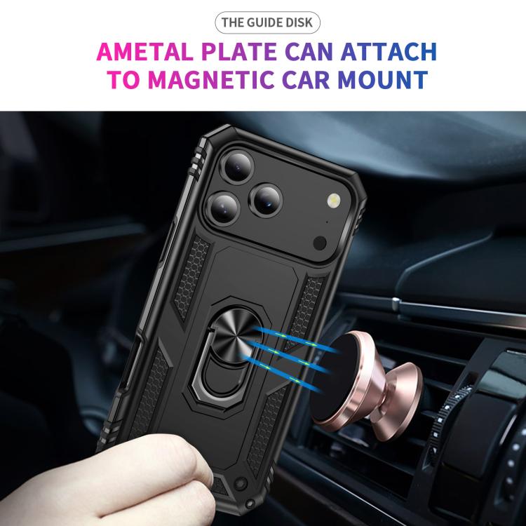 Shockproof TPU Hybrid PC Phone Case with Holder, For iPhone 17 Pro Max, For iPhone 17 Pro, For iPhone 17