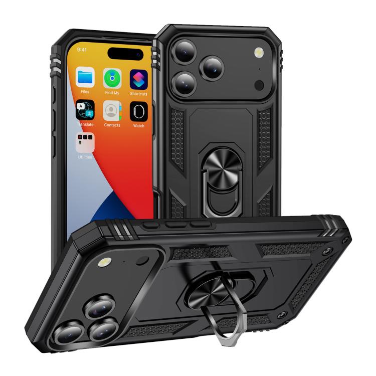 Shockproof TPU Hybrid PC Phone Case with Holder, For iPhone 17 Pro Max, For iPhone 17 Pro, For iPhone 17