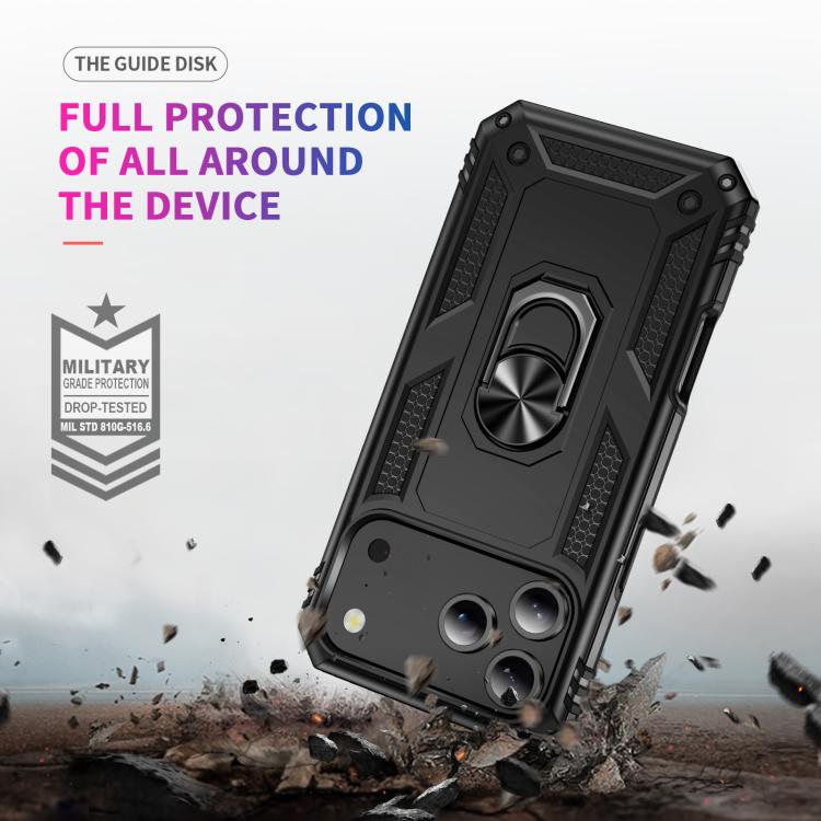 Shockproof TPU Hybrid PC Phone Case with Holder, For iPhone 17 Pro Max, For iPhone 17 Pro, For iPhone 17