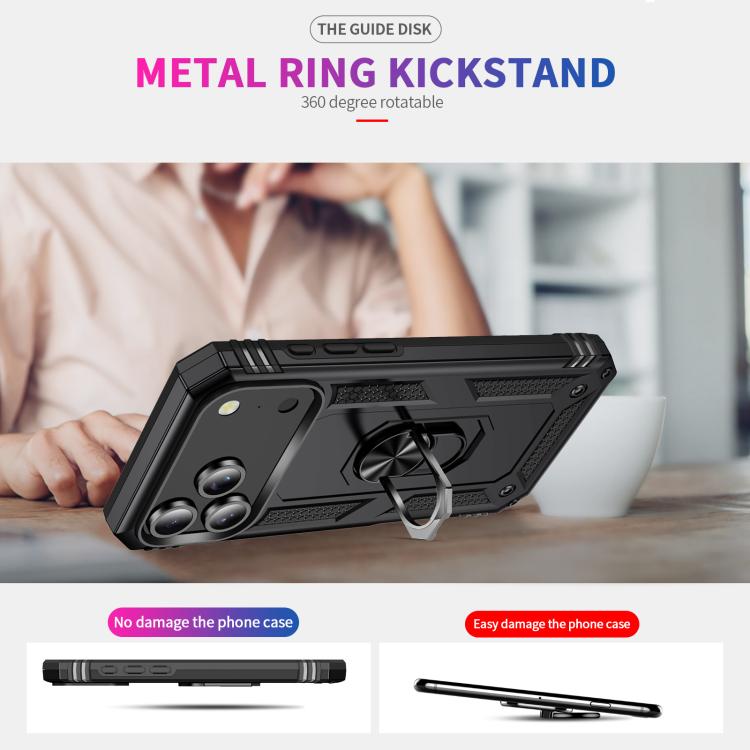 Shockproof TPU Hybrid PC Phone Case with Holder, For iPhone 17 Pro Max, For iPhone 17 Pro, For iPhone 17