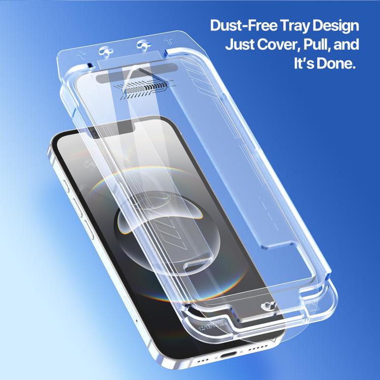 DUX DUCIS Roga Series 2.5D HD Fully Transparent Tempered Screen Protector with Dust Removal Quick-Attach Box, For iPhone 17 Pro Max, For iPhone 17 Pro, For iPhone 17, For iPhone 17 Air, For iPhone 16e, For iPhone 16 Pro Max, For iPhone 16 Pro