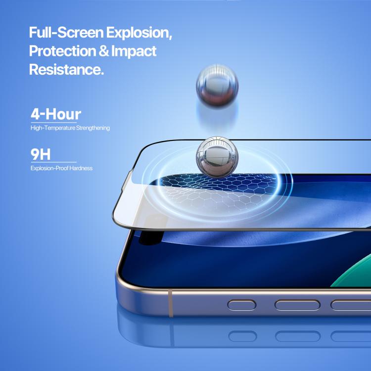 DUX DUCIS Roga Series 2.5D HD Fully Transparent Tempered Screen Protector with Dust Removal Quick-Attach Box, For iPhone 17 Pro Max, For iPhone 17 Pro, For iPhone 17, For iPhone 17 Air, For iPhone 16e, For iPhone 16 Pro Max, For iPhone 16 Pro