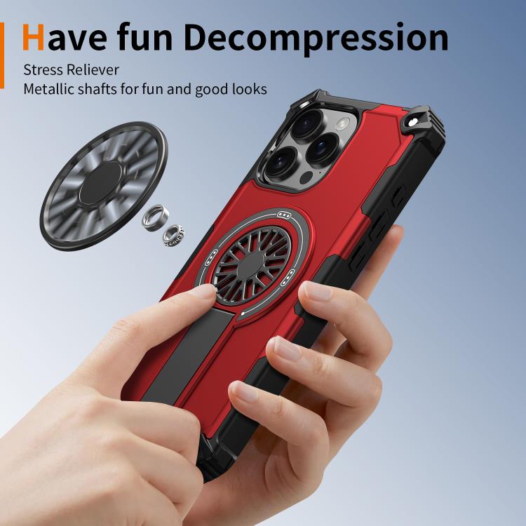 Shockproof Kickstand Metallic Shaft MagSafe Phone Case, For iPhone 16 Pro Max, For iPhone 16 Plus, For iPhone 16