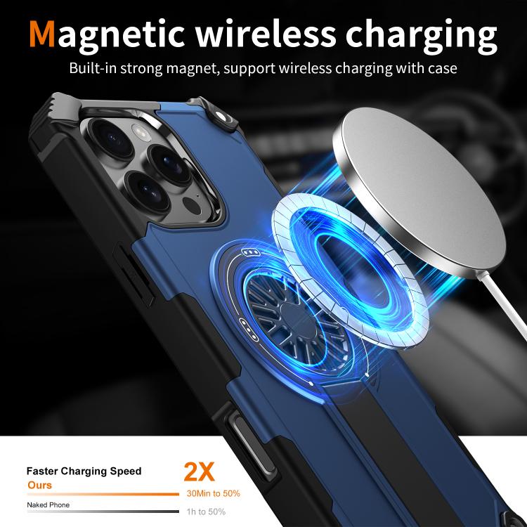 Shockproof Kickstand Metallic Shaft MagSafe Phone Case, For iPhone 17 Pro Max, For iPhone 17 Pro, For iPhone 17