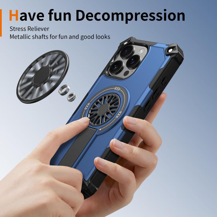 Shockproof Kickstand Metallic Shaft MagSafe Phone Case, For iPhone 17 Pro Max, For iPhone 17 Pro, For iPhone 17