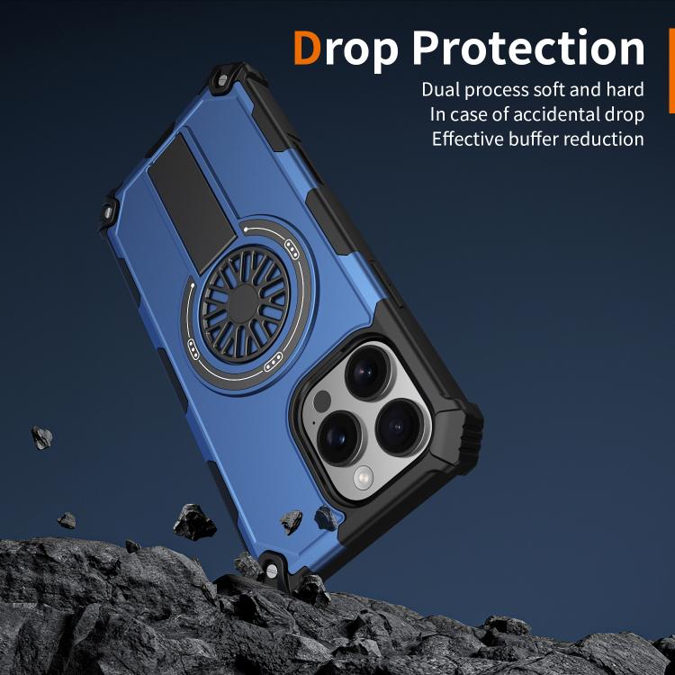 Shockproof Kickstand Metallic Shaft MagSafe Phone Case, For iPhone 17 Pro Max, For iPhone 17 Pro, For iPhone 17