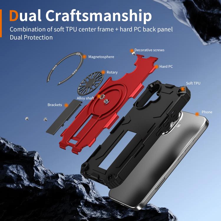 Shockproof Kickstand Metallic Shaft MagSafe Phone Case, For iPhone 15 Pro Max, For iPhone 15 Pro, For iPhone 15