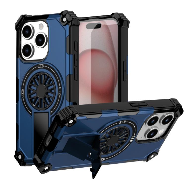 Shockproof Kickstand Metallic Shaft MagSafe Phone Case, For iPhone 15 Pro Max, For iPhone 15 Pro, For iPhone 15