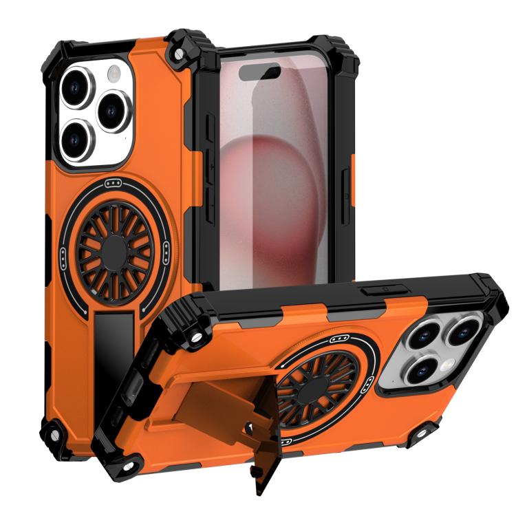 Shockproof Kickstand Metallic Shaft MagSafe Phone Case, For iPhone 15 Pro Max, For iPhone 15 Pro, For iPhone 15