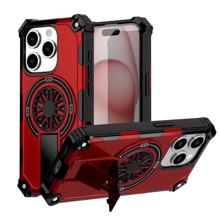 Shockproof Kickstand Metallic Shaft MagSafe Phone Case, For iPhone 15 Pro Max, For iPhone 15 Pro, For iPhone 15