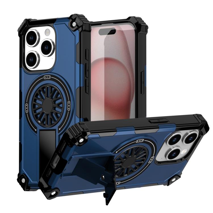 Shockproof Kickstand Metallic Shaft MagSafe Phone Case, For iPhone 15 Pro Max, For iPhone 15 Pro, For iPhone 15