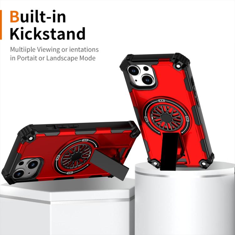 Shockproof Kickstand Metallic Shaft MagSafe Phone Case, For iPhone 14 Plus, For iPhone 14, For iPhone 14 Pro