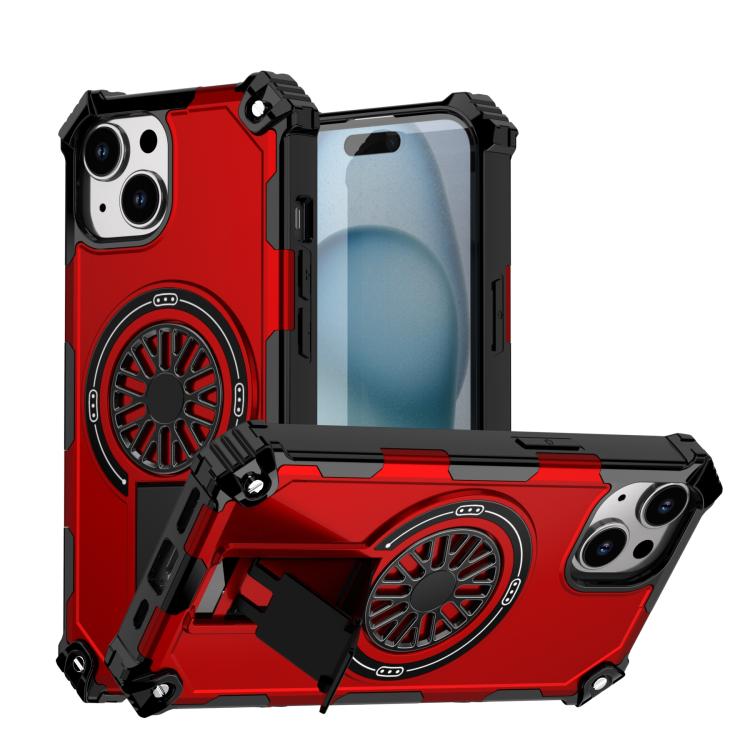 Shockproof Kickstand Metallic Shaft MagSafe Phone Case, For iPhone 14 Plus, For iPhone 14, For iPhone 14 Pro