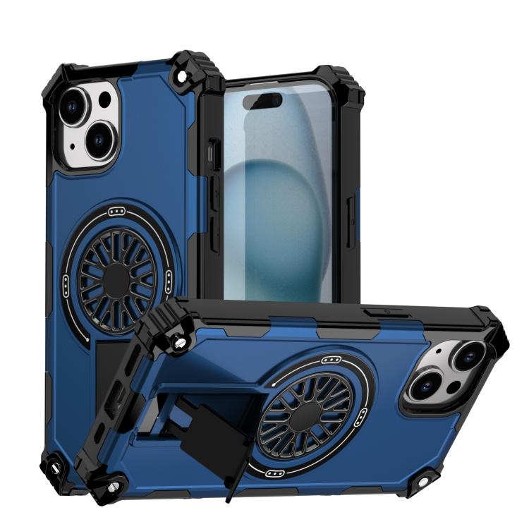 Shockproof Kickstand Metallic Shaft MagSafe Phone Case, For iPhone 16 Pro Max, For iPhone 16 Plus, For iPhone 16
