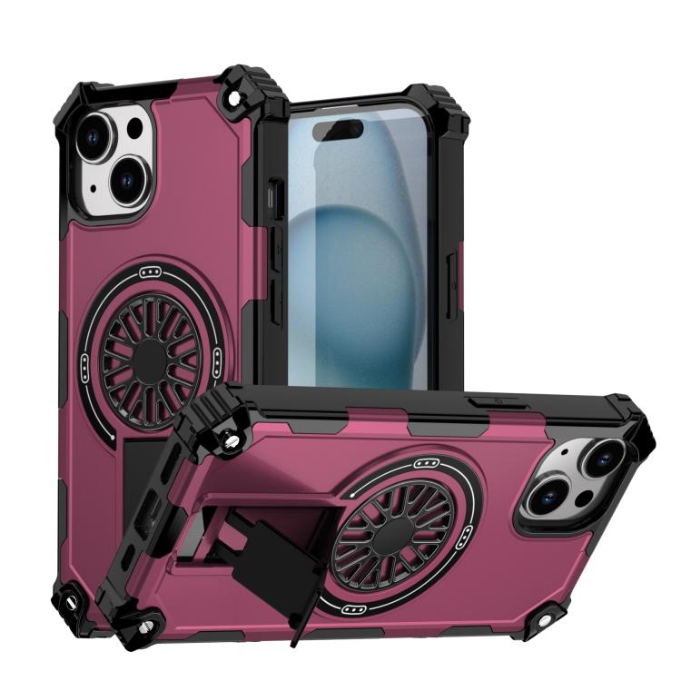 Shockproof Kickstand Metallic Shaft MagSafe Phone Case, For iPhone 16 Pro Max, For iPhone 16 Plus, For iPhone 16