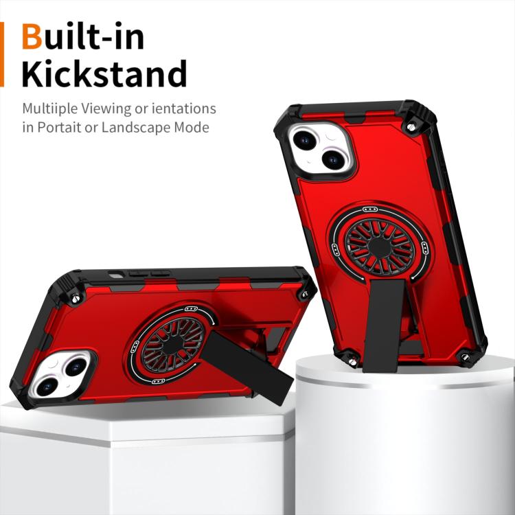Shockproof Kickstand Metallic Shaft MagSafe Phone Case, For iPhone 15 Pro Max, For iPhone 15 Pro, For iPhone 15