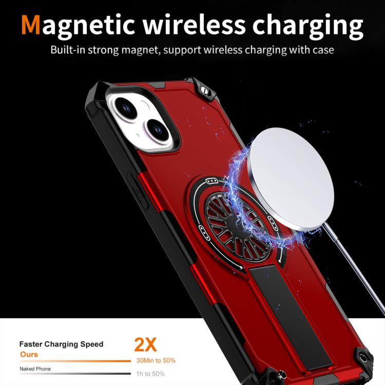 Shockproof Kickstand Metallic Shaft MagSafe Phone Case, For iPhone 15 Pro Max, For iPhone 15 Pro, For iPhone 15
