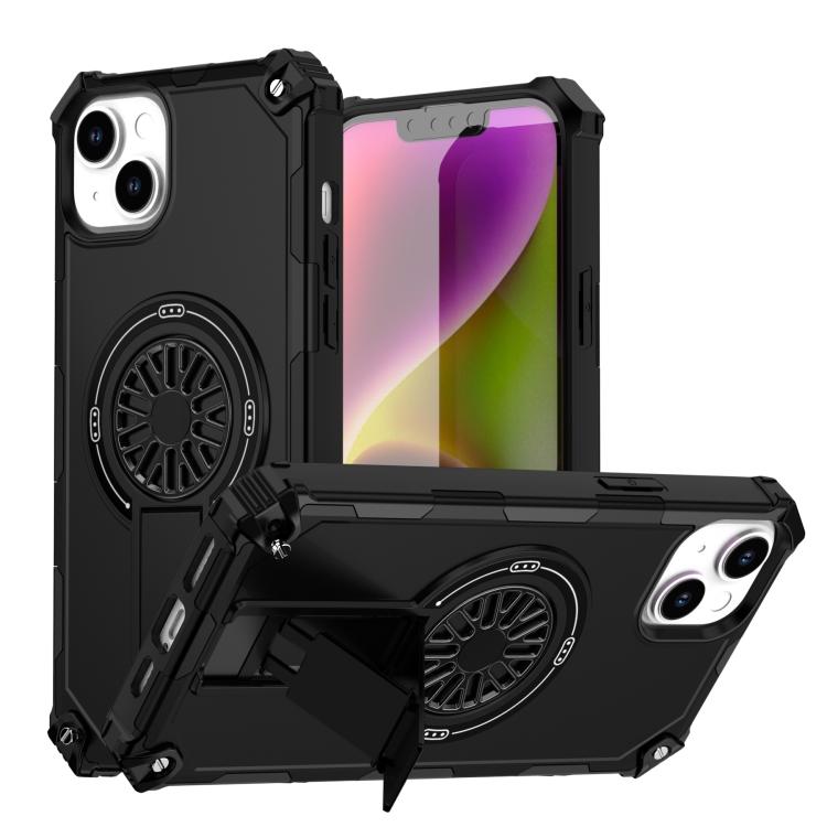Shockproof Kickstand Metallic Shaft MagSafe Phone Case, For iPhone 15 Pro Max, For iPhone 15 Pro, For iPhone 15