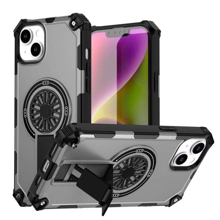 Shockproof Kickstand Metallic Shaft MagSafe Phone Case, For iPhone 15 Pro Max, For iPhone 15 Pro, For iPhone 15
