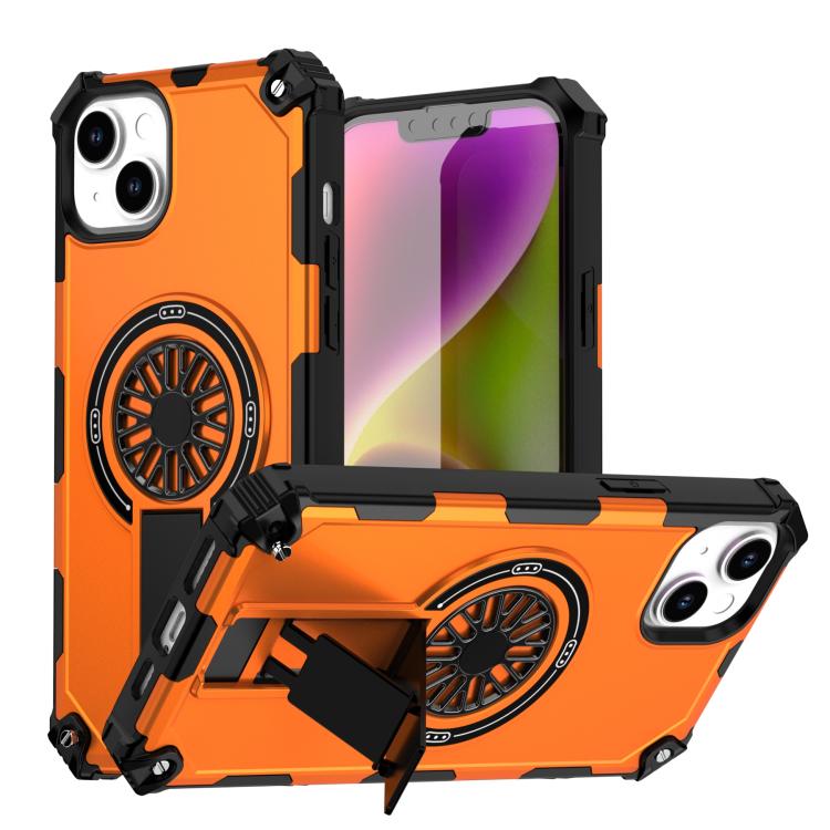Shockproof Kickstand Metallic Shaft MagSafe Phone Case, For iPhone 14 Plus, For iPhone 14, For iPhone 14 Pro