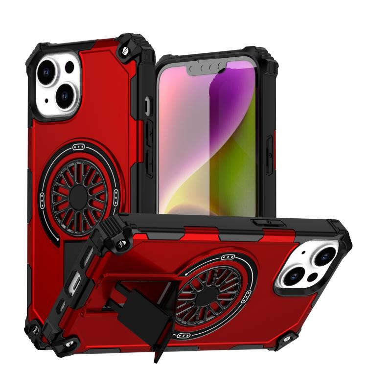 Shockproof Kickstand Metallic Shaft MagSafe Phone Case, For iPhone 14 Plus, For iPhone 14, For iPhone 14 Pro