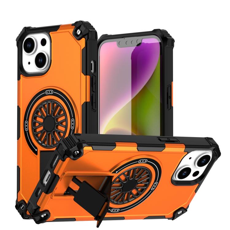 Shockproof Kickstand Metallic Shaft MagSafe Phone Case, For iPhone 15 Pro Max, For iPhone 15 Pro, For iPhone 15