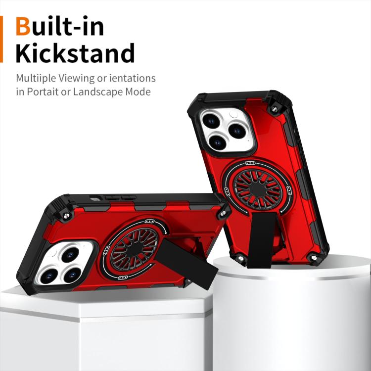 Shockproof Kickstand Metallic Shaft MagSafe Phone Case, For iPhone 14 Pro Max, For iPhone 13 Pro Max, For iPhone 11