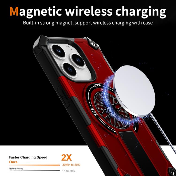Shockproof Kickstand Metallic Shaft MagSafe Phone Case, For iPhone 14 Pro Max, For iPhone 13 Pro Max, For iPhone 11