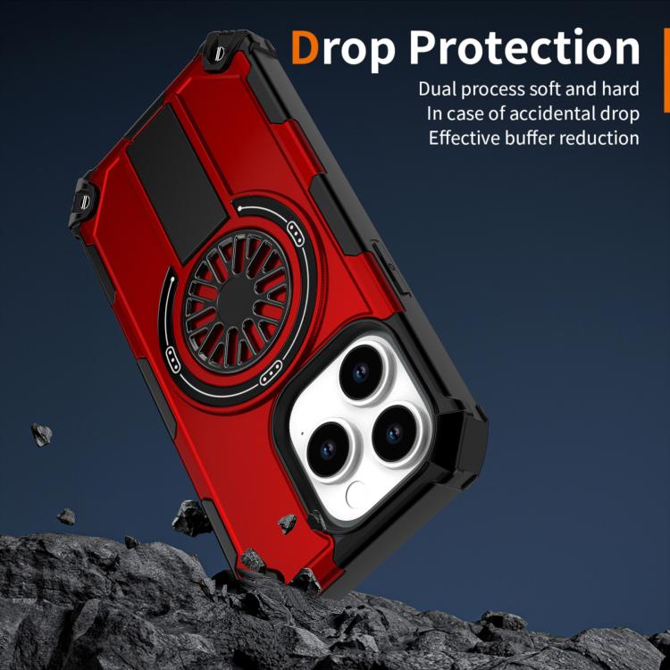 Shockproof Kickstand Metallic Shaft MagSafe Phone Case, For iPhone 14 Pro Max, For iPhone 13 Pro Max, For iPhone 11