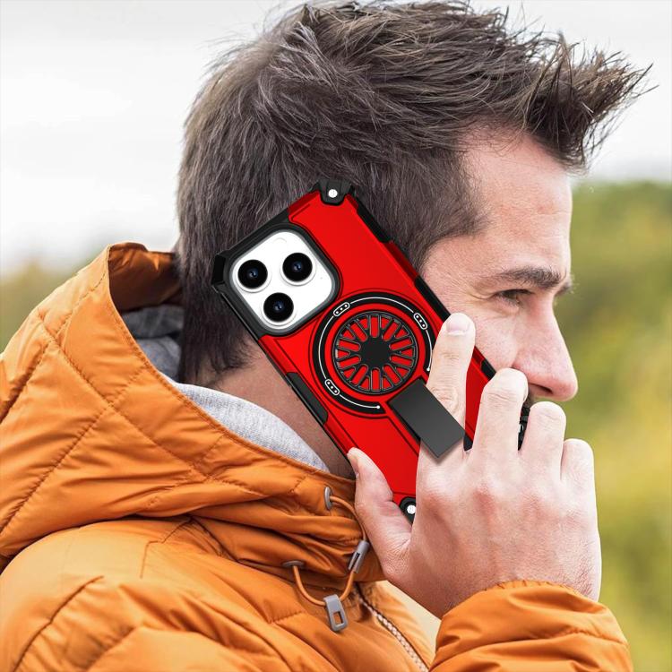 Shockproof Kickstand Metallic Shaft MagSafe Phone Case, For iPhone 14 Pro Max, For iPhone 13 Pro Max, For iPhone 11