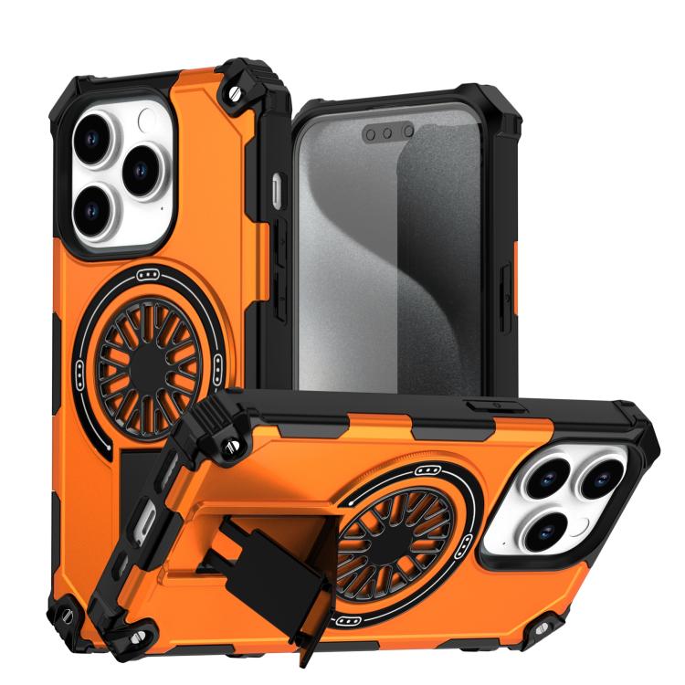 Shockproof Kickstand Metallic Shaft MagSafe Phone Case, For iPhone 15 Pro Max, For iPhone 15 Pro, For iPhone 15