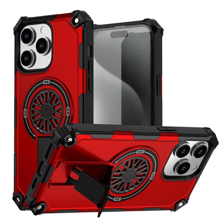 Shockproof Kickstand Metallic Shaft MagSafe Phone Case, For iPhone 14 Plus, For iPhone 14, For iPhone 14 Pro