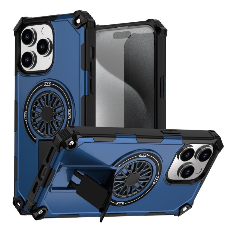 Shockproof Kickstand Metallic Shaft MagSafe Phone Case, For iPhone 14 Plus, For iPhone 14, For iPhone 14 Pro