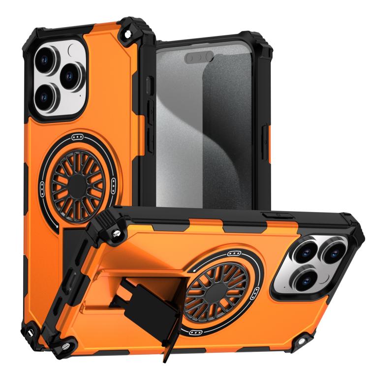 Shockproof Kickstand Metallic Shaft MagSafe Phone Case, For iPhone 14 Plus, For iPhone 14, For iPhone 14 Pro