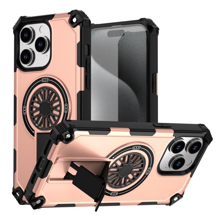 Shockproof Kickstand Metallic Shaft MagSafe Phone Case, For iPhone 14 Plus, For iPhone 14, For iPhone 14 Pro