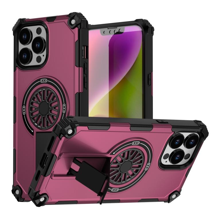 Shockproof Kickstand Metallic Shaft MagSafe Phone Case, For iPhone 14 Pro Max, For iPhone 13 Pro Max, For iPhone 11
