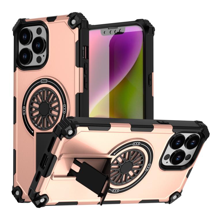 Shockproof Kickstand Metallic Shaft MagSafe Phone Case, For iPhone 14 Pro Max, For iPhone 13 Pro Max, For iPhone 11