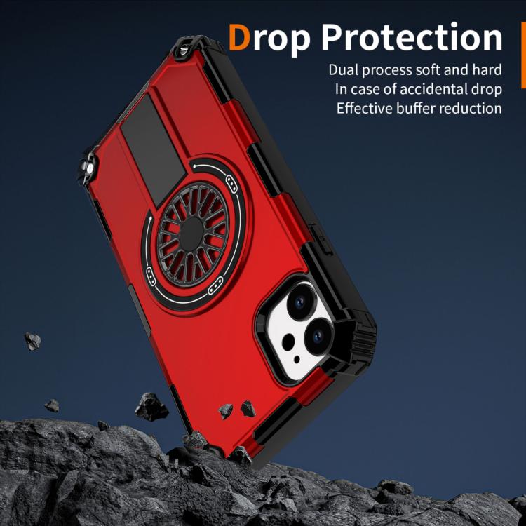 Shockproof Kickstand Metallic Shaft MagSafe Phone Case