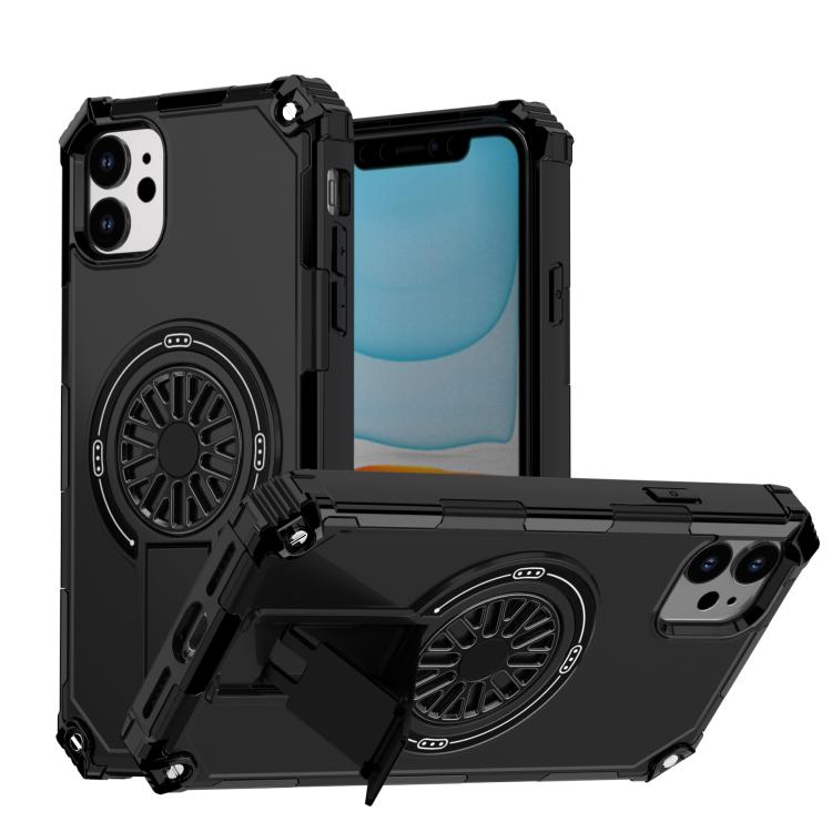 Shockproof Kickstand Metallic Shaft MagSafe Phone Case, For iPhone 14 Pro Max, For iPhone 13 Pro Max, For iPhone 11