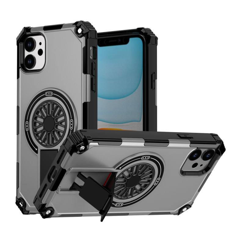 Shockproof Kickstand Metallic Shaft MagSafe Phone Case, For iPhone 14 Pro Max, For iPhone 13 Pro Max, For iPhone 11