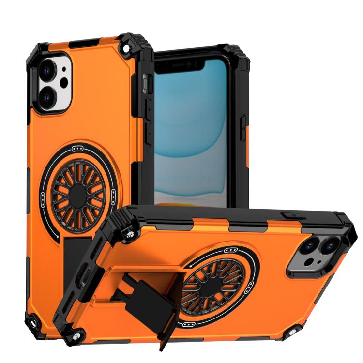 Shockproof Kickstand Metallic Shaft MagSafe Phone Case, For iPhone 14 Pro Max, For iPhone 13 Pro Max, For iPhone 11