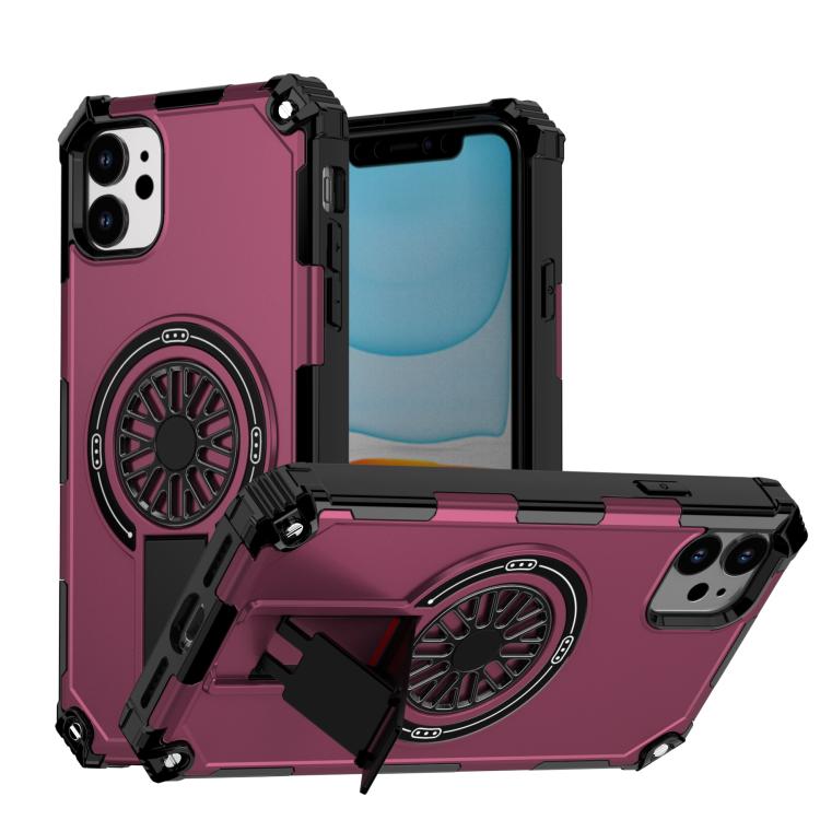 Shockproof Kickstand Metallic Shaft MagSafe Phone Case, For iPhone 14 Pro Max, For iPhone 13 Pro Max, For iPhone 11