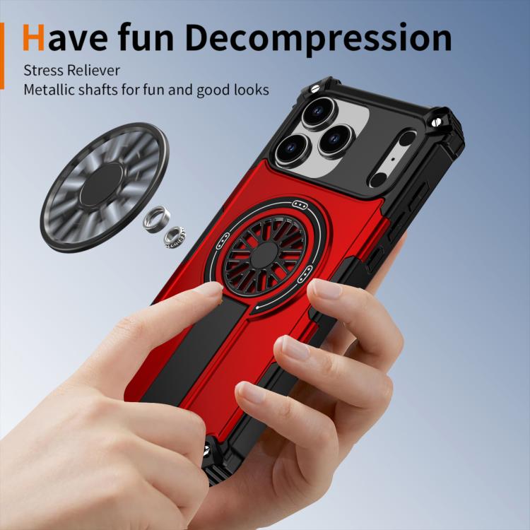 Shockproof Kickstand Metallic Shaft MagSafe Phone Case, For iPhone 17 Pro Max, For iPhone 17 Pro, For iPhone 17