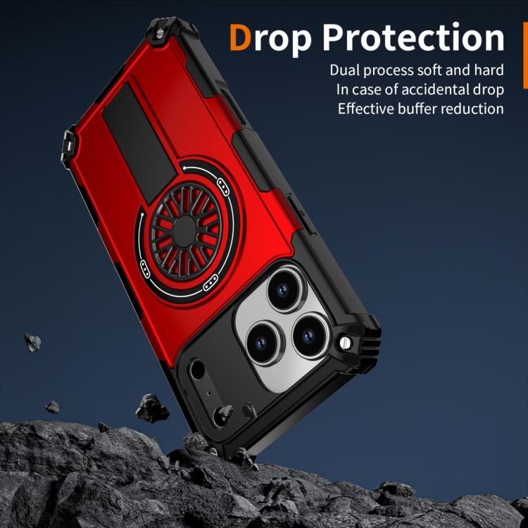 Shockproof Kickstand Metallic Shaft MagSafe Phone Case, For iPhone 17 Pro Max, For iPhone 17 Pro, For iPhone 17
