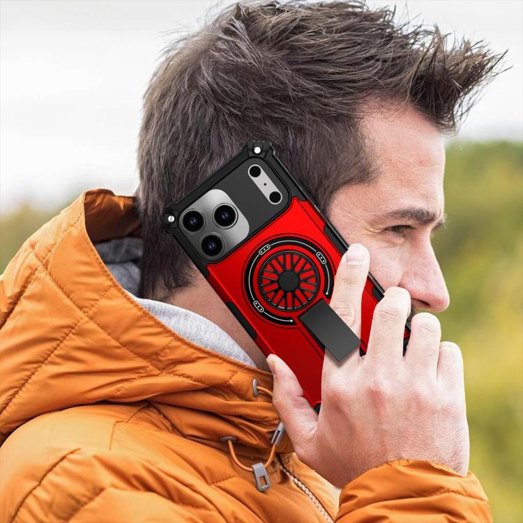 Shockproof Kickstand Metallic Shaft MagSafe Phone Case, For iPhone 17 Pro Max, For iPhone 17 Pro, For iPhone 17